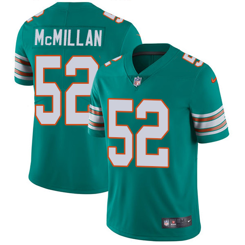 Nike Miami Dolphins #52 Raekwon McMillan Aqua Green Alternate Men’s Stitched NFL Vapor Untouchable Limited Jersey