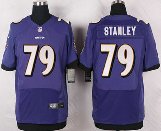 Men’s Baltimore Ravens #79 Ronnie Stanley Purple Team Color Stitched NFL Nike Elite Jersey