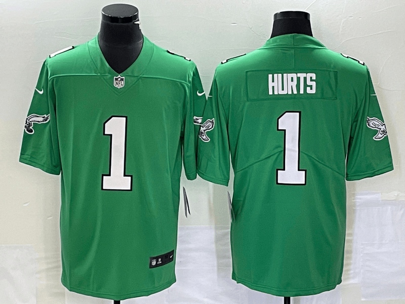 Men’s Philadelphia Eagles #1 Jalen Hurts Limited Green 2023 Vapor Jersey