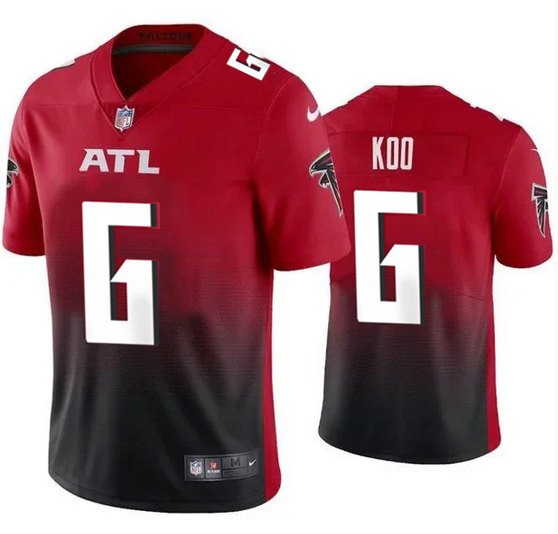 Men’s Atlanta Falcons #6 Younghoe Koo New Black Red Vapor Untouchable Limited Stitched Jersey