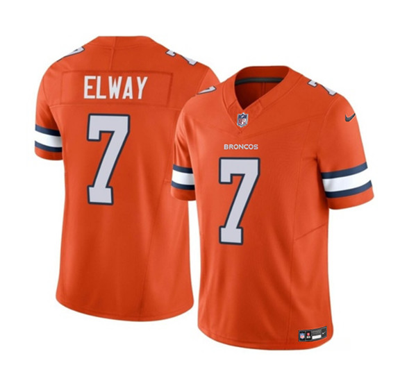 Men’s Denver Broncos #7 John Elway Orange 2023 F.U.S.E. Vapor Untouchable Football Stitched Jersey