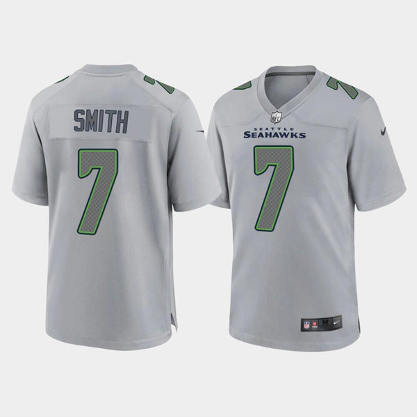 Men’s Seattle Seahawks #7 Geno Smith Gray Atmosphere Fashion Stitched Game Jersey
