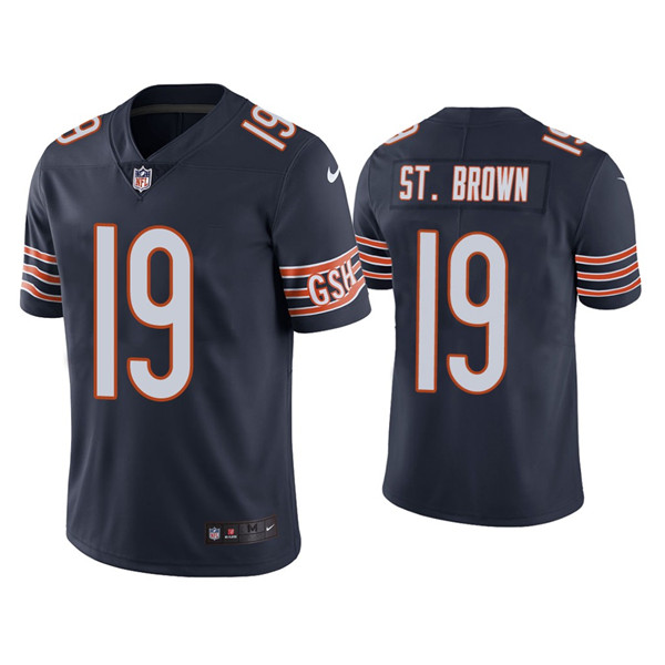 Men’s Chicago Bears #19 Equanimeous St. Brown Navy Vapor untouchable Limited Stitched Jersey