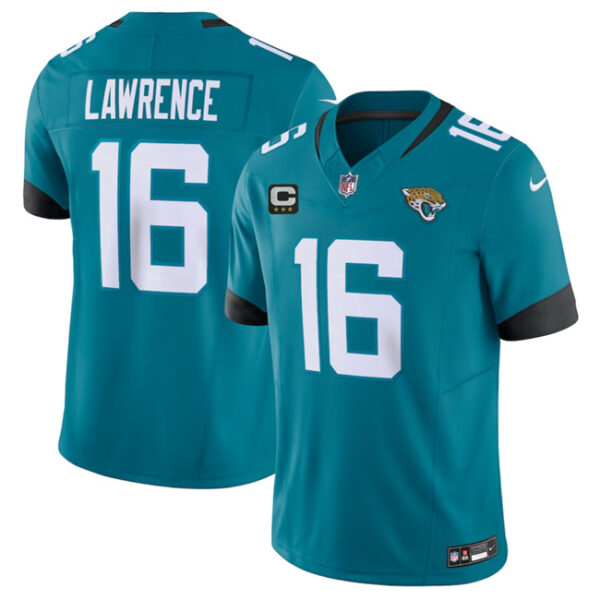Men’s Jacksonville Jaguars #16 Trevor Lawrence Teal 2023 F.U.S.E With 3- Star C Patch Vapor Untouchable Limited Football Stitched Jersey