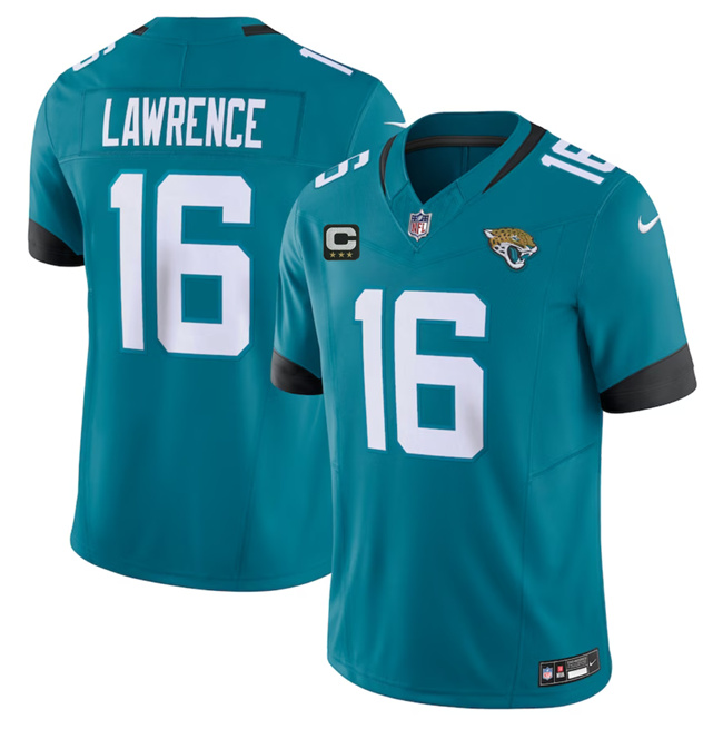 Men’s Jacksonville Jaguars #16 Trevor Lawrence Teal 2023 F.U.S.E With 3- Star C Patch Vapor Untouchable Limited Football Stitched Jersey