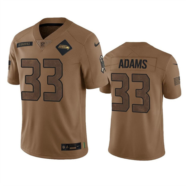 Men’s Seattle Seahawks #33 Jamal Adams 2023 Brown Salute To Service Limited Football Stitched Jersey