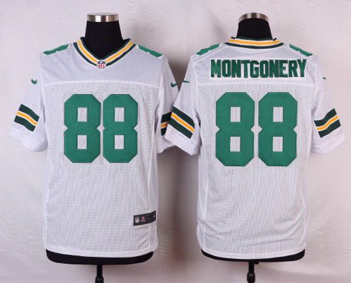 Men’s Green Bay Packers #88 Ty Montgomery White Road NFL Nike Elite Jersey