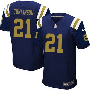 Men’s New York Jets #21 LaDainian Tomlinson Navy Blue Alternate NFL Nike Elite Jersey