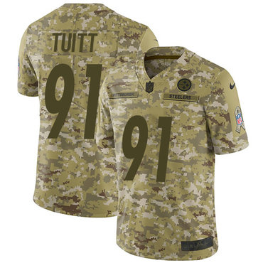 Nike Steelers #91 Stephon Tuitt Camo Men’s Stitched NFL Limited 2018 Salute To Service Jersey