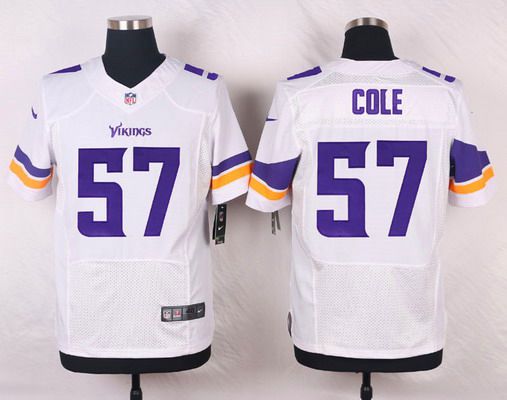 Men’s Minnesota Vikings #57 Audie Cole White Road NFL Nike Elite Jersey