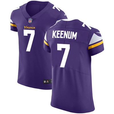 Men’s Nike Minnesota Vikings #7 Case Keenum Purple Team Color Stitched NFL Vapor Untouchable Elite Jersey