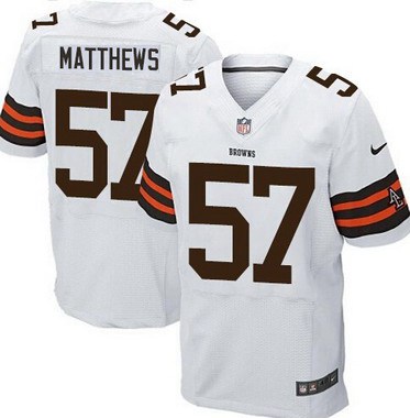 Men’s Cleveland Browns #57 Clay Matthews Road NFL Nike Elite Jersey