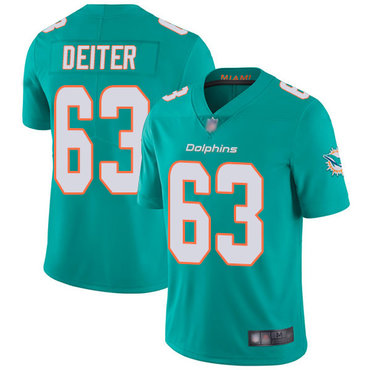 Dolphins #63 Michael Deiter Aqua Green Team Color Men’s Stitched Football Vapor Untouchable Limited Jersey