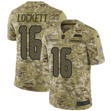 Nike Seahawks #16 Tyler Lockett Camo Men’s Stitched NFL Limited 2018 Salute To Service Jersey