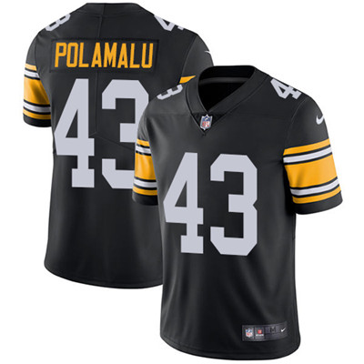 Nike Pittsburgh Steelers #43 Troy Polamalu Black Alternate Men’s Stitched NFL Vapor Untouchable Limited Jersey