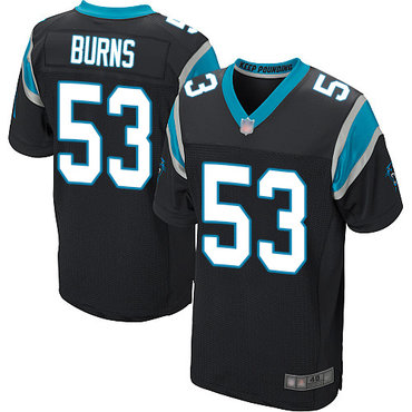 Panthers #53 Brian Burns Black Team Color Men’s Stitched Football Elite Jersey