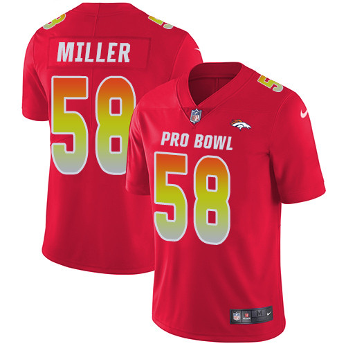 Nike Denver Broncos #58 Von Miller Red Men’s Stitched NFL Limited AFC 2019 Pro Bowl Jersey