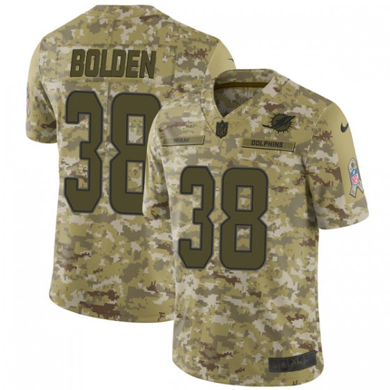 Men’s Miami Dolphins #38 Brandon Bolden Nike Limited 2018 Salute to Service Camo Jersey