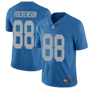 Lions #88 T.J. Hockenson Blue Throwback Men’s Stitched Football Vapor Untouchable Limited Jersey