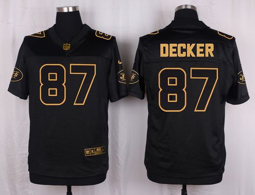 Nike Jets #87 Eric Decker Black Men’s Stitched NFL Elite Pro Line Gold Collection Jersey