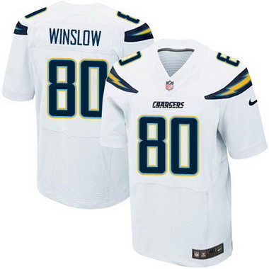Men’s San Diego Chargers #80 Kellen Winslow White Road NFL Nike Elite Jersey