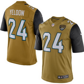 Men’s Jacksonville Jaguars #24 T. J. Yeldon Nike Gold Color Rush 2015 NFL Limited Jersey