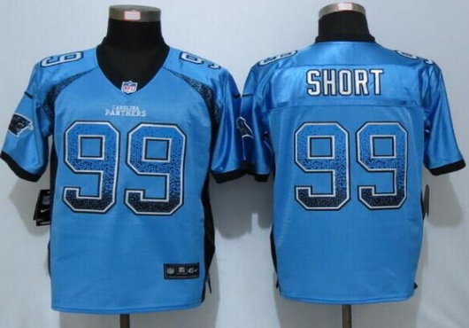 Men’s Carolina Panthers #99 Kawann Short Light Blue Drift Fashion NFL Nike Elite Jersey