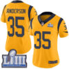 #35 Limited C.J. Anderson Gold Nike NFL Women’s Jersey Los Angeles Rams Rush Vapor Untouchable Super Bowl LIII Bound