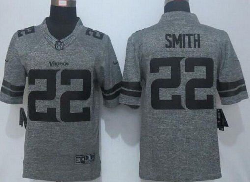 Men’s Minnesota Vikings #22 Harrison Smith Nike Gray Gridiron 2015 NFL Gray Limited Jersey