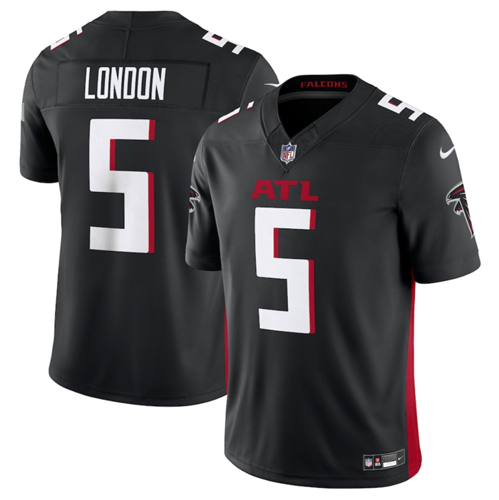 Men’s Atlanta Falcons #5 Drake London Black 2023 F.U.S.E. Vapor Untouchable Limited Stitched Football Jersey