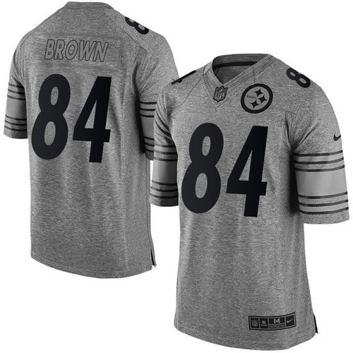 Nike Steelers #84 Antonio Brown Gray Men’s Stitched NFL Limited Gridiron Gray Jersey