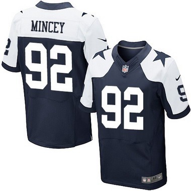 Men’s Dallas Cowboys #92 Jeremy Mincey Navy Blue Thanksgiving Alternate NFL Nike Elite Jersey