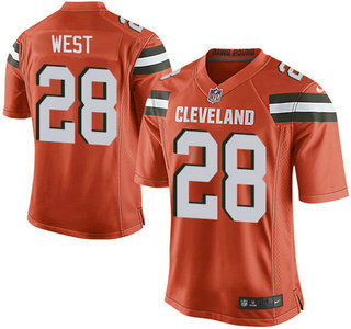 Men’s Cleveland Browns Brown #28 Terrance West Orange Alternate 2015 NFL Nike Elite Jersey