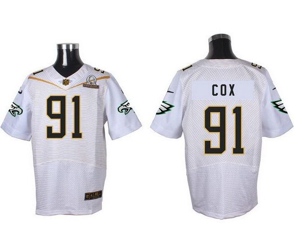 Men’s Philadelphia Eagles #91 Fletcher Cox White 2016 Pro Bowl Nike Elite Jersey