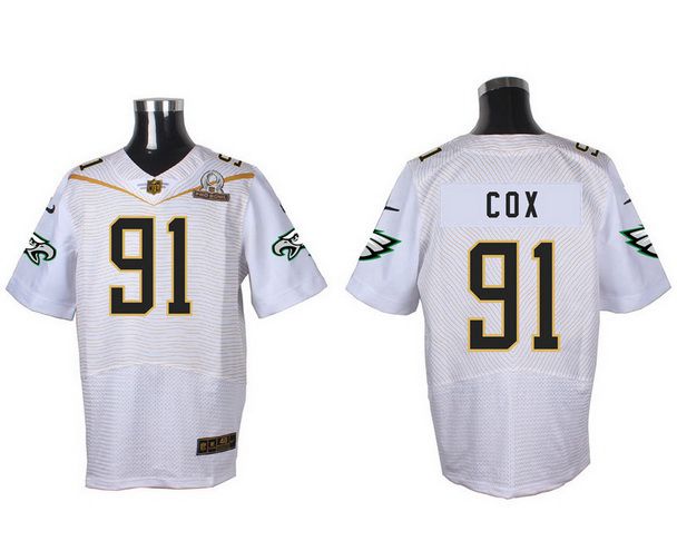 Men’s Philadelphia Eagles #91 Fletcher Cox White 2016 Pro Bowl Nike Elite Jersey