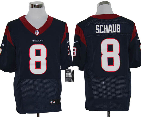 Size 60 4XL-Matt Schaub Houston Texans #8 Navy Blue Stitched Nike Elite NFL Jerseys