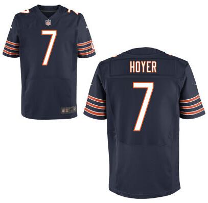 Men’s Chicago Bears #7 Brian Hoyer Navy Blue Tean Cikir NFL Nike Elite Jersey
