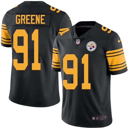 Nike Steelers #91 Kevin Greene Black Men’s Stitched NFL Limited Rush Jersey