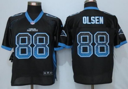 Men’s Carolina Panthers #88 Greg Olsen Black Drift Fashion NFL Nike Elite Jersey