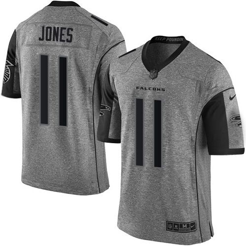Nike Falcons #11 Julio Jones Gray Men’s Stitched NFL Limited Gridiron Gray Jersey