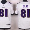 Men’s Baltimore Ravens #81 Kaelin Clay White Road NFL Nike Elite Jersey