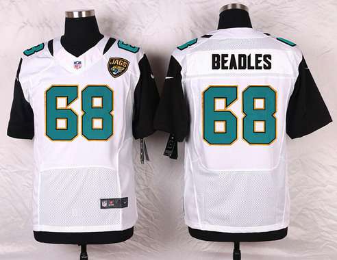 Men’s Jacksonville Jaguars #68 Zane Beadles White Road NFL Nike Elite Jersey