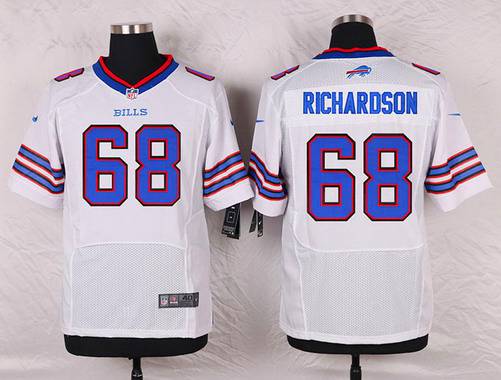 Men’s Buffalo Bills #68 Cyril Richardson White Road NFL Nike Elite Jersey