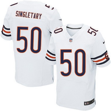 Men’s Chicago Bears #50 Mike Singletary White Retired Player NFL Nike Elite Jersey