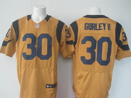 Men’s St. Louis Rams #30 Todd Gurley II Nike Gold Color Rush 2015 NFL Elite Jersey