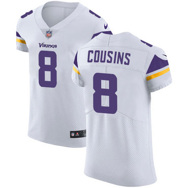 Nike Minnesota Vikings #8 Kirk Cousins White Men’s Stitched NFL Vapor Untouchable Elite Jersey