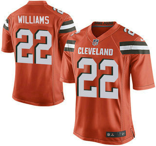 Men’s Cleveland Browns Brown #22 Tramon Williams Orange Alternate 2015 NFL Nike Elite Jersey