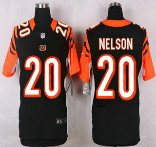 Men’s Cincinnati Bengals #20 Reggie Nelson Black Team Color NFL Nike Elite Jersey