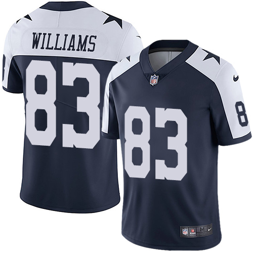Nike Dallas Cowboys #83 Terrance Williams Navy Blue Thanksgiving Men’s Stitched NFL Vapor Untouchable Limited Throwback Jersey