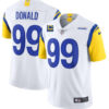 Men’s Los Angeles Rams 2022 #99 Aaron Donald White With 4-star C Patch Stitched NFL Jersey